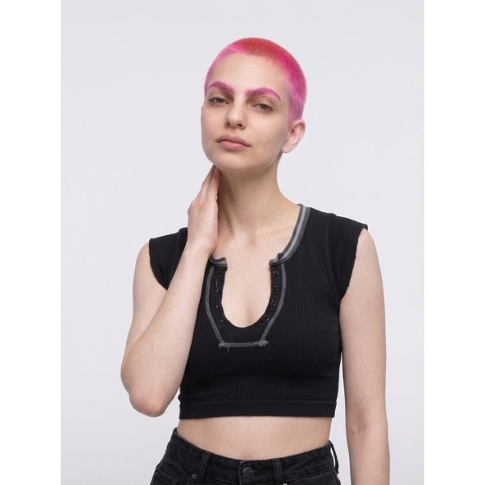 GUC Urban Outfitters Out from Under Black XS/S Ribbed Cap Sleeve Crop Top